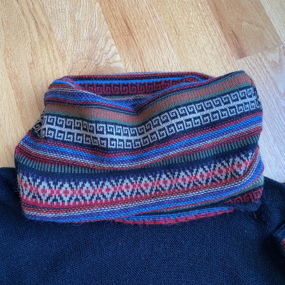 Colorful Patterned Knit Sweater by Caamano, Size M - Picture 2 of 7